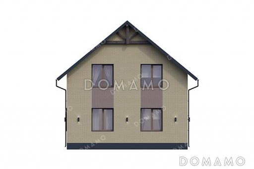 Проект дома с изолированной кухней, вместительной котельной и тремя спальнями на мансарде / Фасад 1