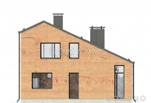 Проект дома из пеноблоков с необычной отделкой / Фасад 3