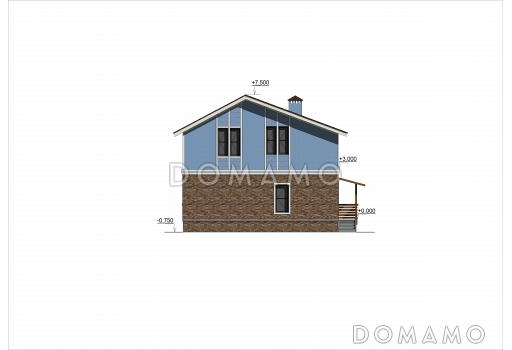 Проект двухэтажного коттеджа с гаражом / Фасад 2