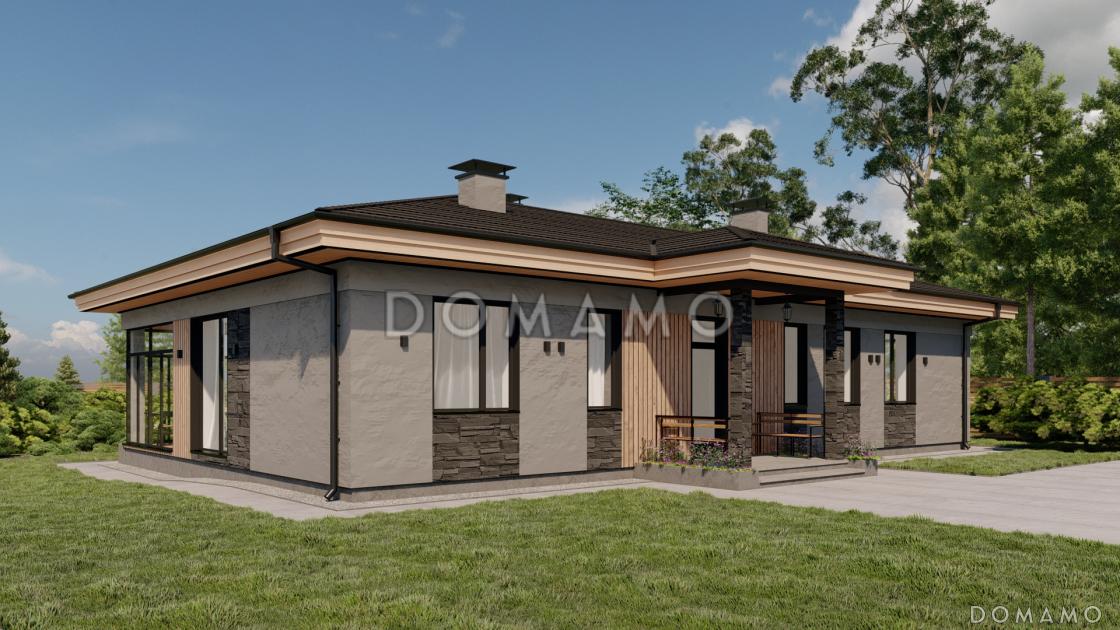 Проект одноэтажного дома с многофункциональной кухней, верандой и тремя спальнями / 16