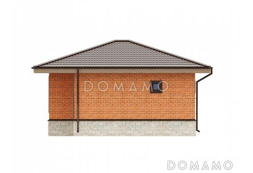 Проект бани из газобетона с четырехскатной крышей / Фасад 4