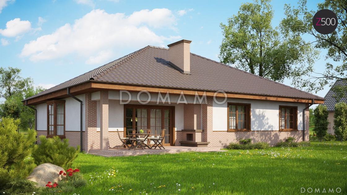 Проект одноэтажного дома из газобетона с мансардой и барбекю на террасе  / 4