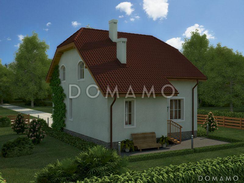 Проект компактного дома с полукруглым эркером / 9