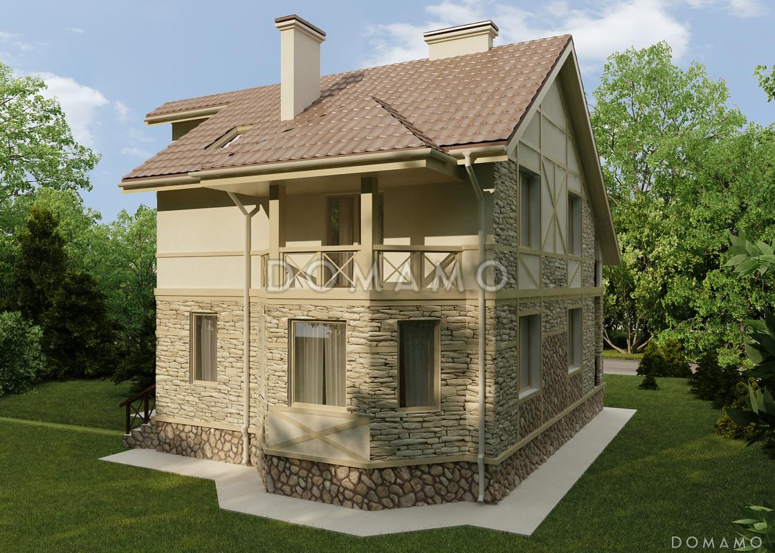 Проект дома из поризованного кирпича 510 мм с балконом / 2