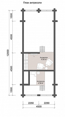 ТУРИН 150 / План мансардного этажа ТУРИН 150 / План мансардного этажа
