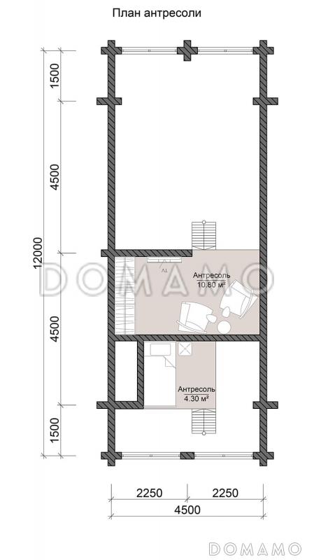 ТУРИН 150 / План мансардного этажа