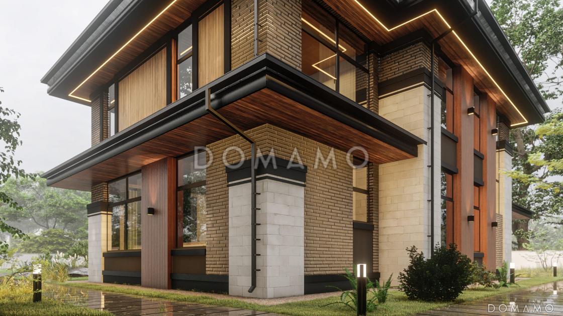 Проект современного дома с большой гостиной, кабинетом и мастер-спальней на первом этаже / 4