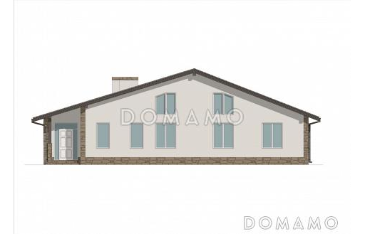 Проект дома с мансардой, вторым светом, большой гостиной и 4 спальнями / Фасад 3