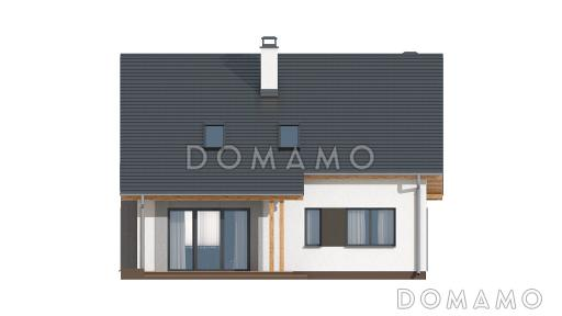Проект классического мансардного дома из газобетона с кабинетом и большим техническим помещением / Фасад 3