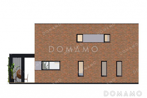 Проект двухэтажного дома с большой террасой / Фасад 3