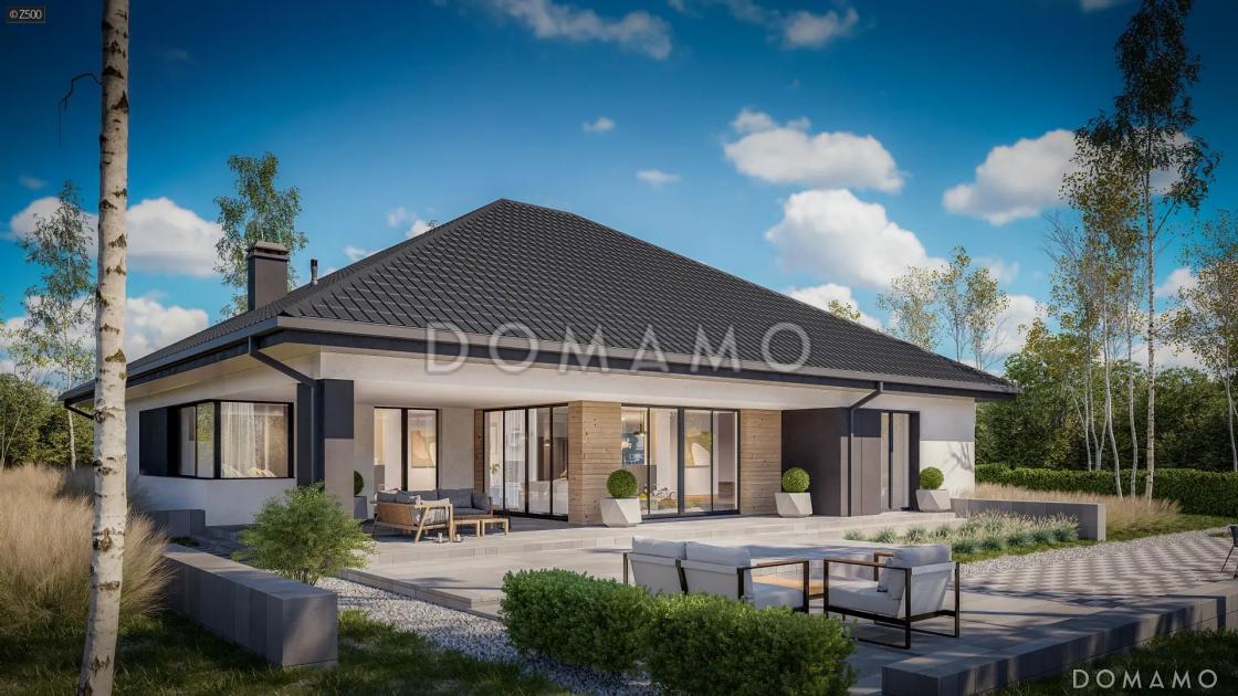 Проект дома из газобетона с просторной террасой и гаражом на 2 машины / 5