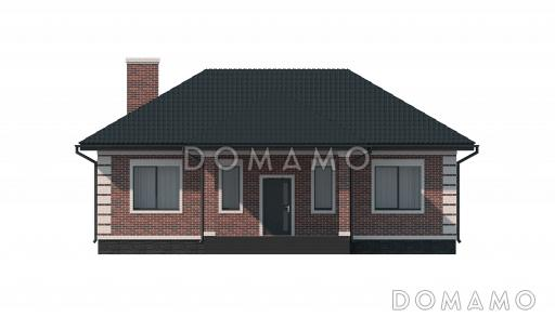 Проект загородного дома с террасами, просторной кухней-столовой без перегородки с холлом / Фасад 2