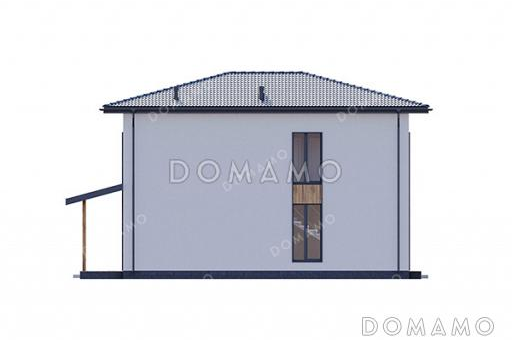 Проект двухэтажного дома с 4 спальнями, совмещенной кухней-гостиной и 4 санузлами / Фасад 4