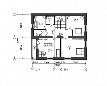 Проект загородного дома для семейного отдыха / План мансардного этажа Проект загородного дома для семейного отдыха / План мансардного этажа