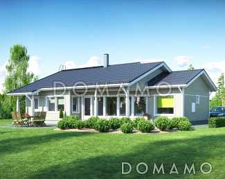 Проект каркасного дома с гостиной нестандартной формы