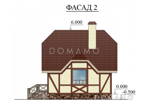 Проект компактного гостевого дома / Фасад 2