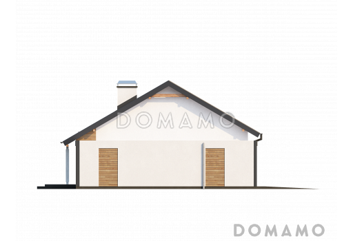Проект одноэтажного дома из газобетона с гаражом на два автомобиля и отделённой спальной зоной / Фасад 3