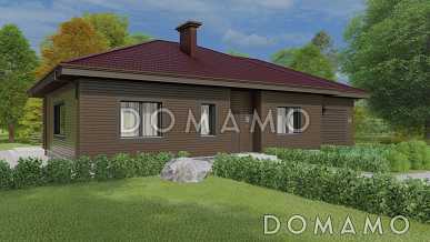 Проект одноэтажного дома с пристроенным гаражом и крытой террасой