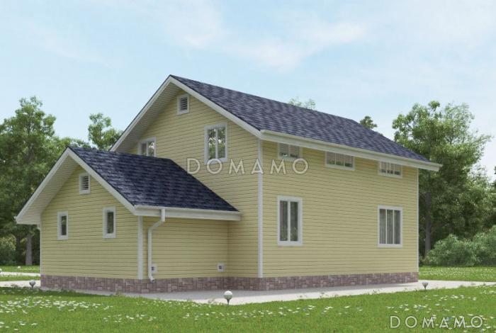 Проект каркасного дома с просторными комнатами Проект каркасного дома с просторными комнатами