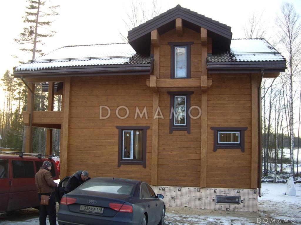 Проект респектабельного дома из клееного бруса с террасой / 9