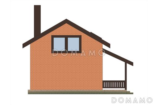 Проект бани из газобетона с гостиной и комнатой отдыха / Фасад 4