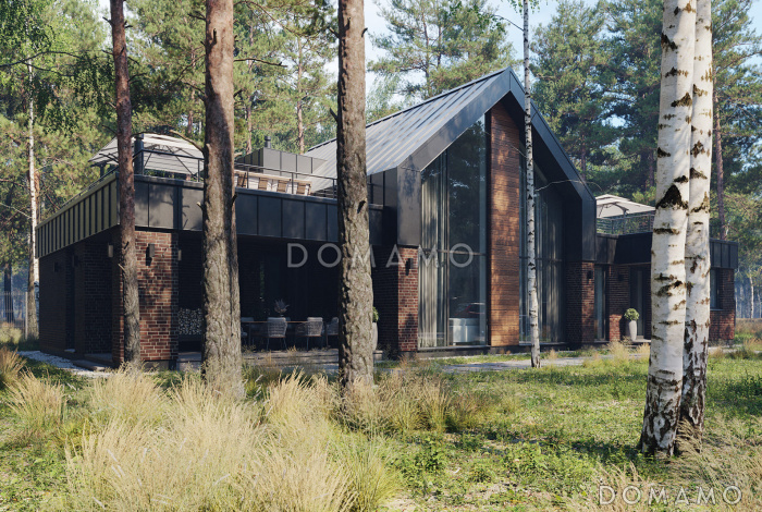 Проект дома с эксплуатируемой кровлей, вторым светом и спа-зоной