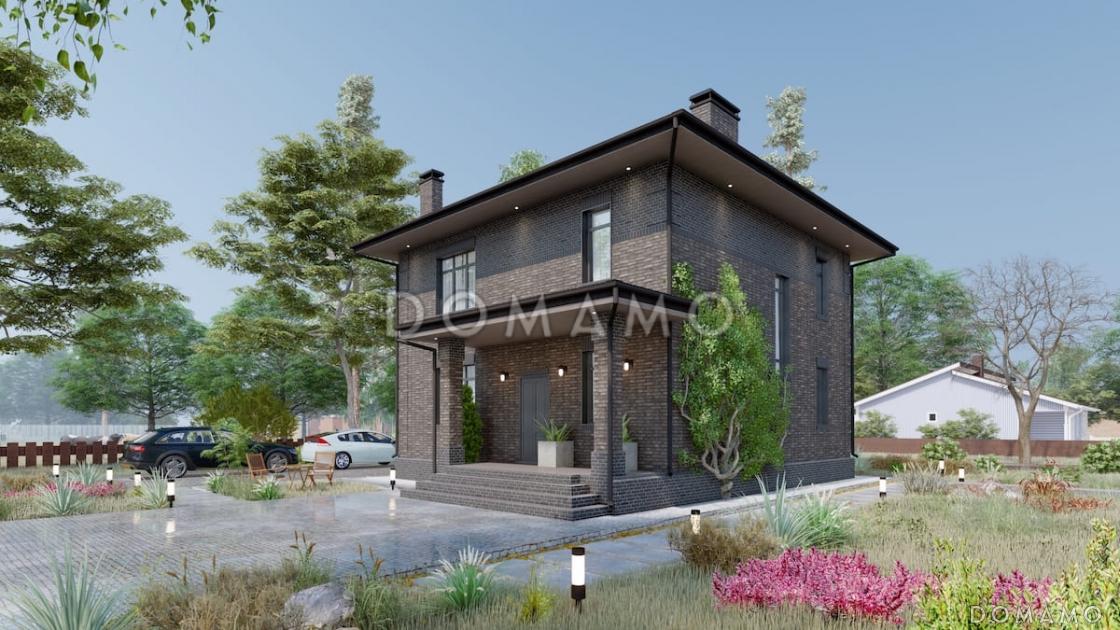 Проект компактного двухэтажного дома с террасой, гостиной и 4 спальнями / 5