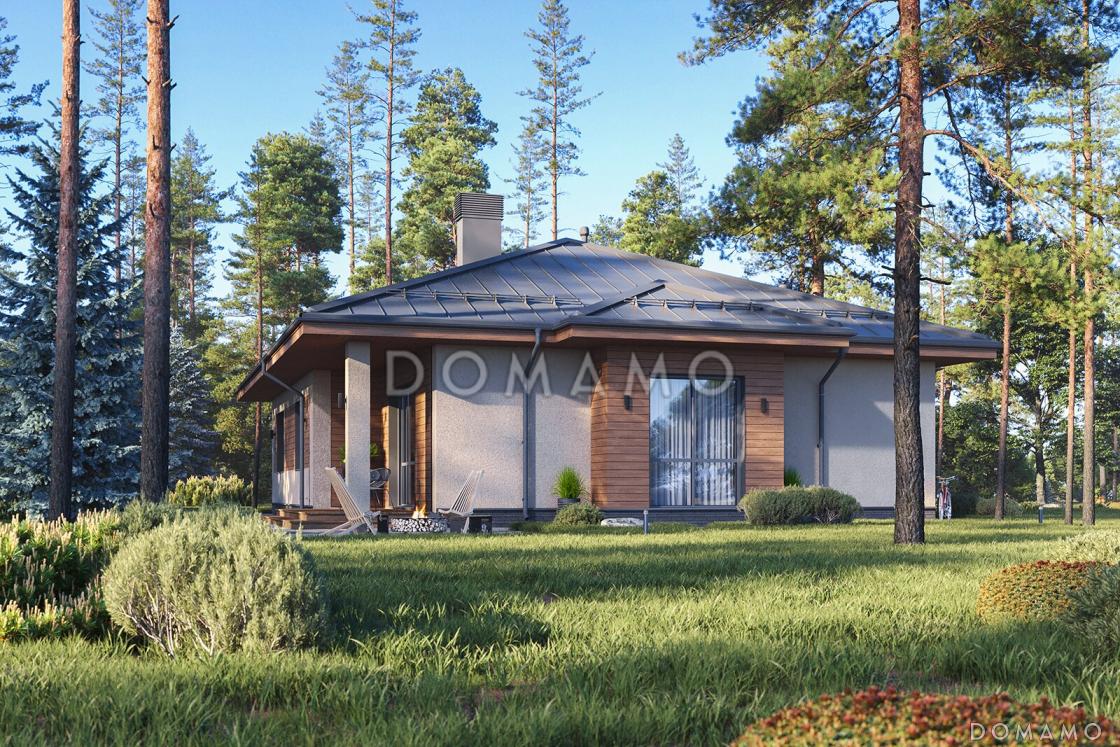 Проект каркасного дома в стиле Райта с тремя спальнями и просторной столовой-гостиной / 13