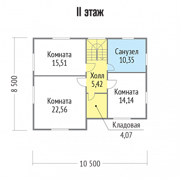 Проект каркасного дома с максимально функционально распланированной планировкой / План мансардного этажа