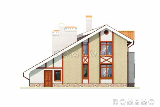 Проект дома из пеноблоков с выразительным дизайном фасадов / Фасад 3