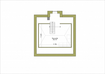 Проект классического коттеджа 10х10. / План мансардного этажа Проект классического коттеджа 10х10. / План мансардного этажа