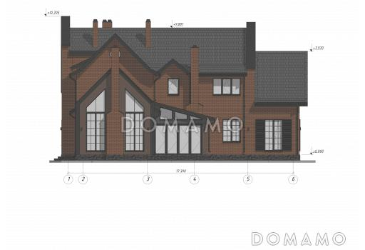 Дом в стиле Тюдоров S-265 / Фасад 1