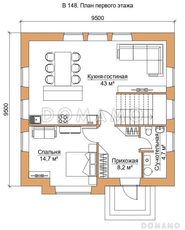 В-148-2 / План 1 этажа