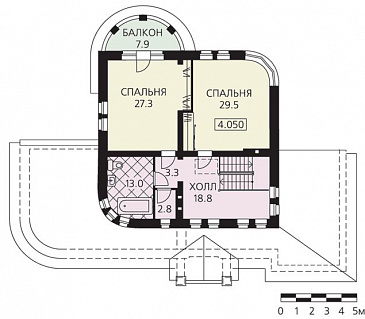 Проект 2 х этажного дома с гаражом / План 2 этажа Проект 2 х этажного дома с гаражом / План 2 этажа