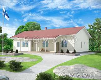 Проект дома с двумя небольшими эркерами в спальне и гостиной