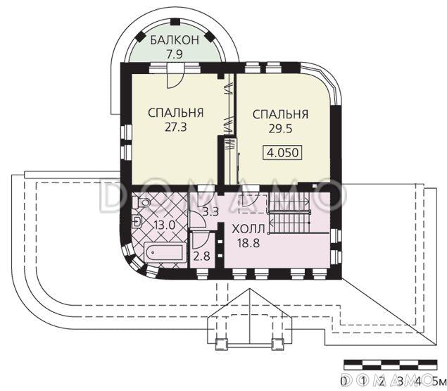 Проект 2 х этажного дома с гаражом / План 2 этажа