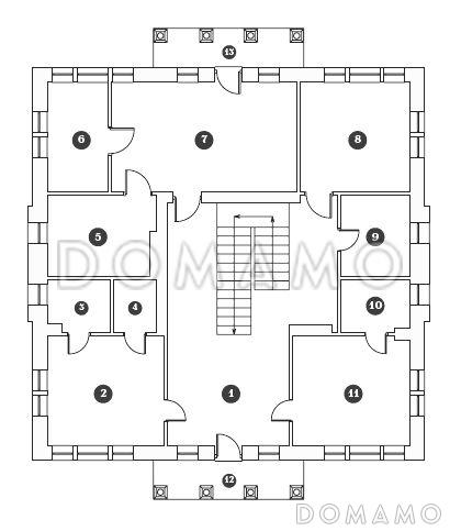 Проект двухэтажного дома в классическом стиле / План 2 этажа