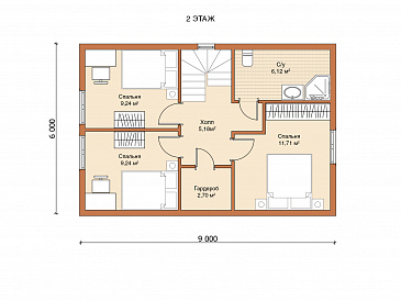 Каркасный дом "Уют" / План 2 этажа
