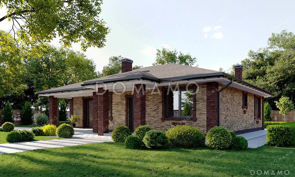 Проект одноэтажного дома с террасой и крыльцом / 3