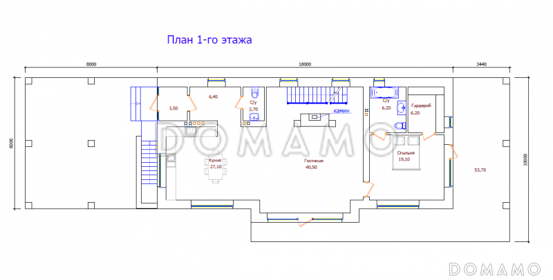 Проект 110 / План 1 этажа
