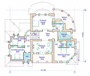 Проект коттеджа в стиле модерн с гаражом на 2 а/м и сауной / План 2 этажа Проект коттеджа в стиле модерн с гаражом на 2 а/м и сауной / План 2 этажа