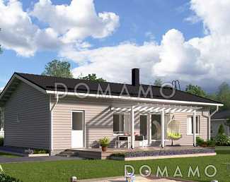 Проект одноэтажного каркасного дома с подсобным помещением