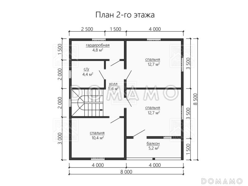 Каркасный дом "Оддманд" / План 2 этажа