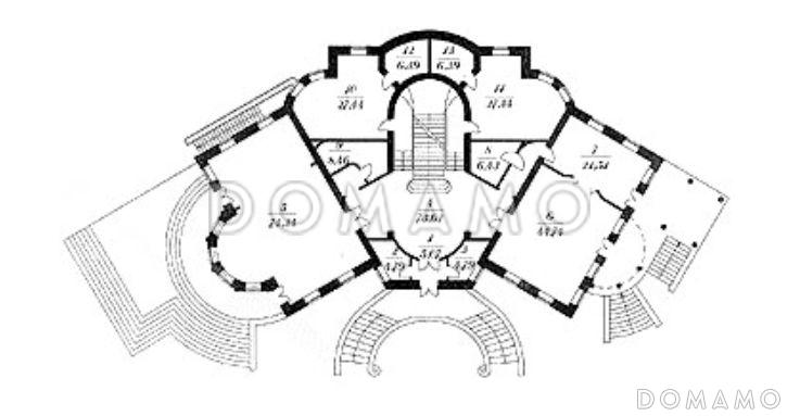 Проект двухэтажного особняка с мансардой и цокольным этажом из кирпича / План цокольного этажа
