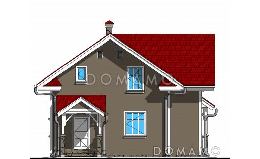 Проект одноэтажного дома с мансардой и подвалом / Фасад 4