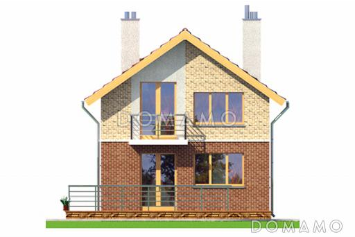 Проект компактного дома с мансардой / Фасад 3