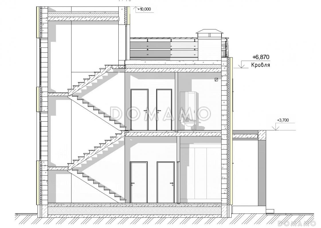 Проект загородного дома с просторной кухней-гостиной, кабинетом и сауной на втором этаже / 7