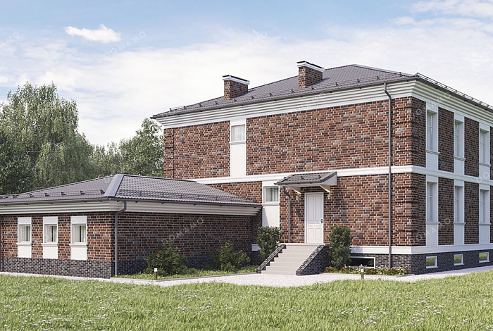 Проект двухэтажного дома с подвалом и гаражом на два автомобиля