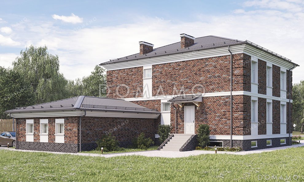 Проект двухэтажного дома с подвалом и гаражом на два автомобиля / 2