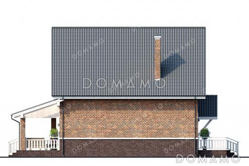 Проект дома с большими спальнями, гаражом и просторной террасой / Фасад 4